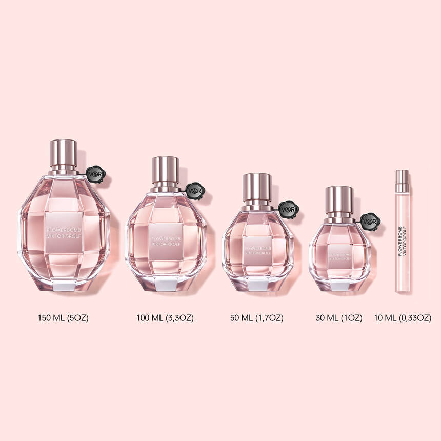 Flowerbomb Eau de Parfum sizes from 150ml to 10ml